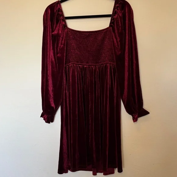 SHEIN Curve OXL Rich Burgandy Dark Academia Dress. Wednesday Addams. Vampire - Picture 5 of 5